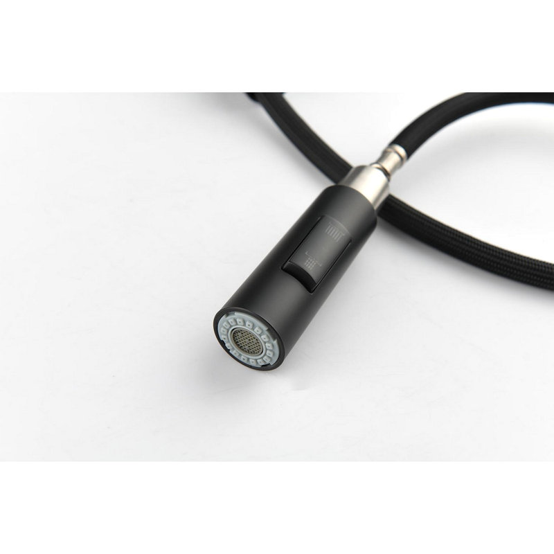 Robinet de cuisine avec douchette extractible, Noir mat