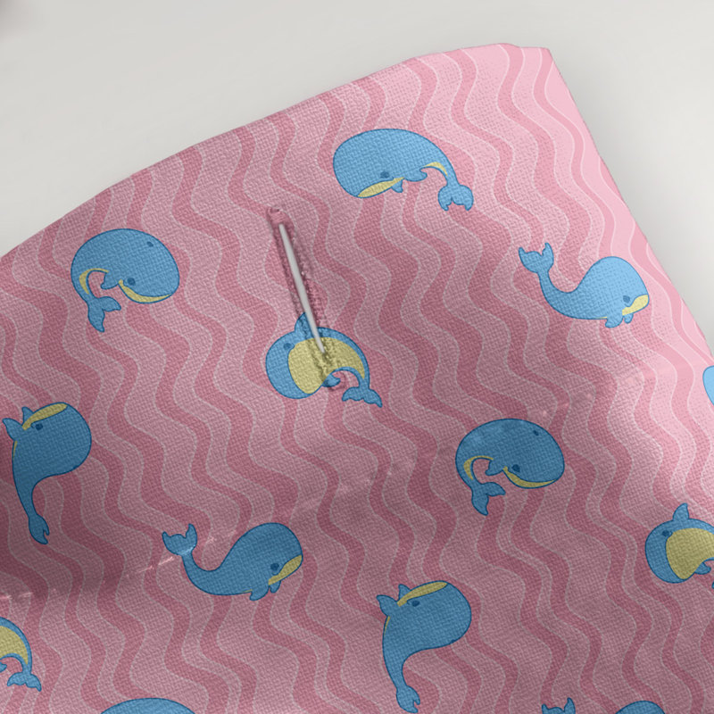 Rideau de douche simple katelyn elizabeth baleines, Rose / jaune / bleu