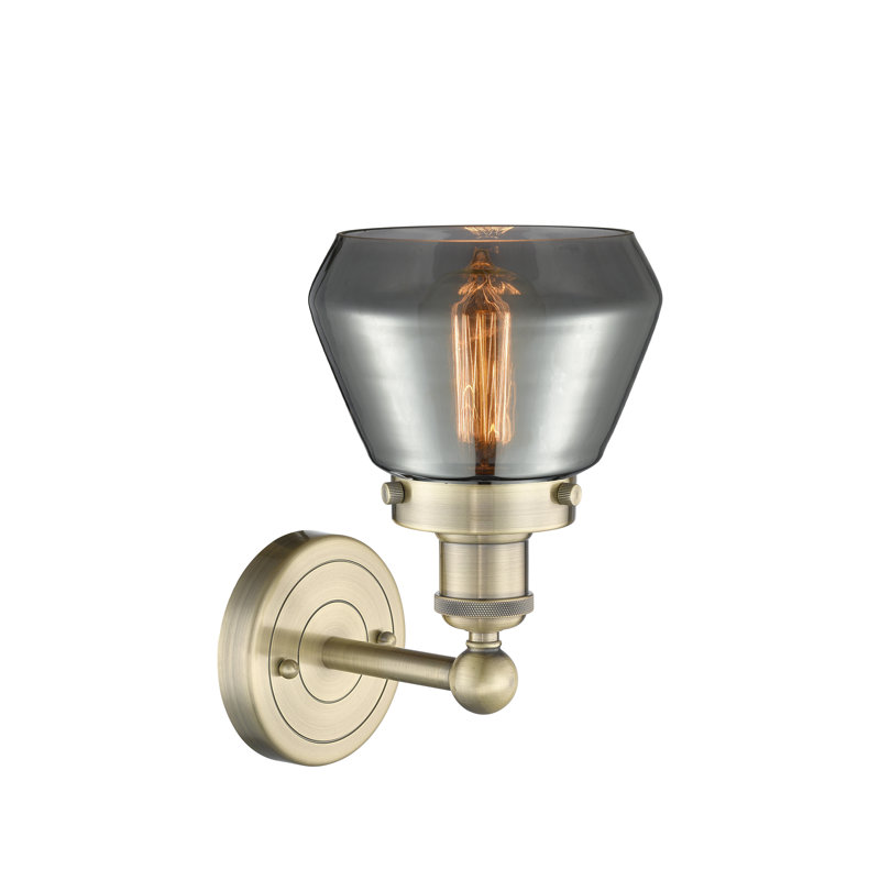 Carrboro Armed Sconce, Plated Smoke, Antique Brass
