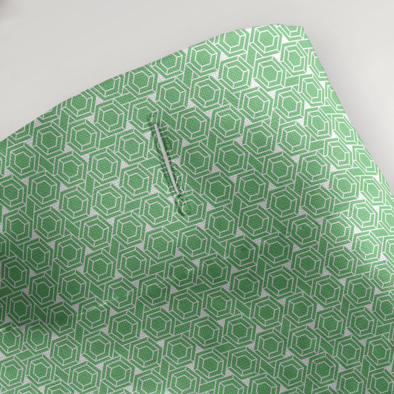 Rideau de douche simple hexagonal classique, Vert, Classic Hexagonal