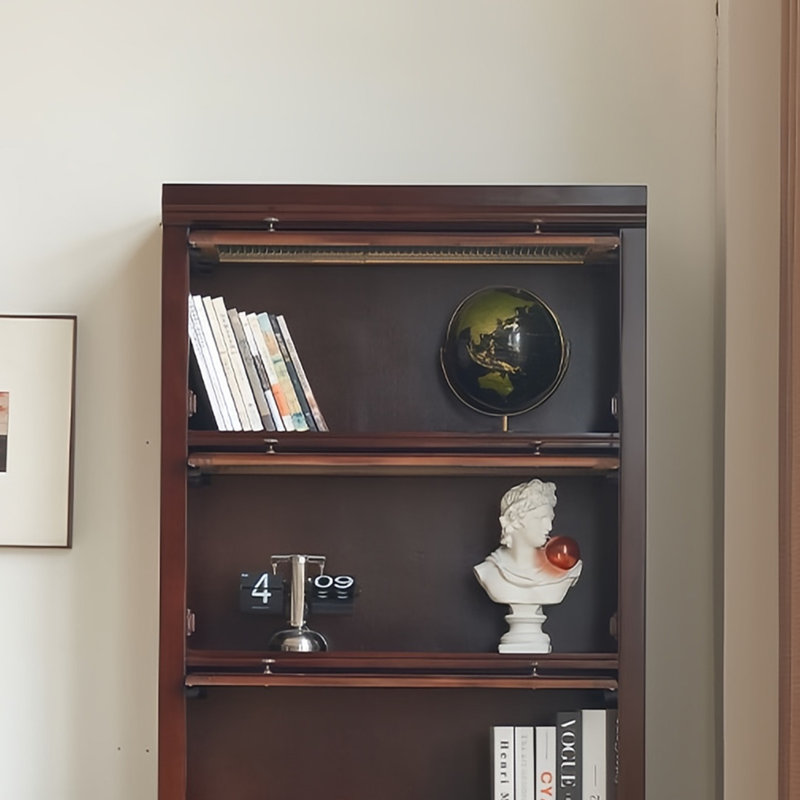 Beautiful classic style bookcase, (4 Shelves) 75.5"H x 31.4"W x 12.9"D, Dark Brown