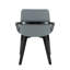 Chaise en bambou noir et similicuir gris-2030934279