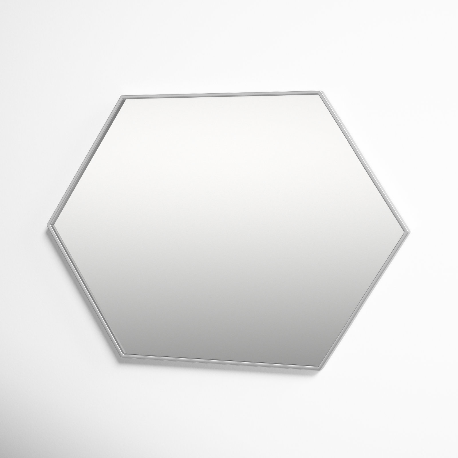 Sabine Metal Hexagon Wall Mirror, Silver, 32" H x 38" W