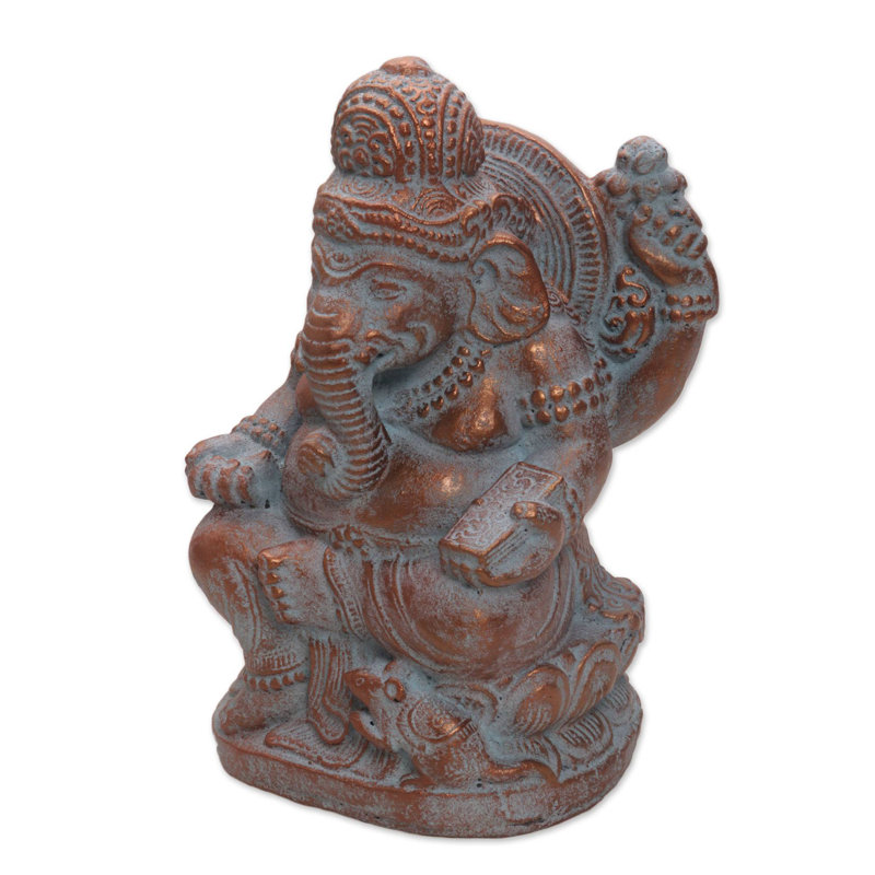 Novica Ganesha Guardian Cast Stone Statuette