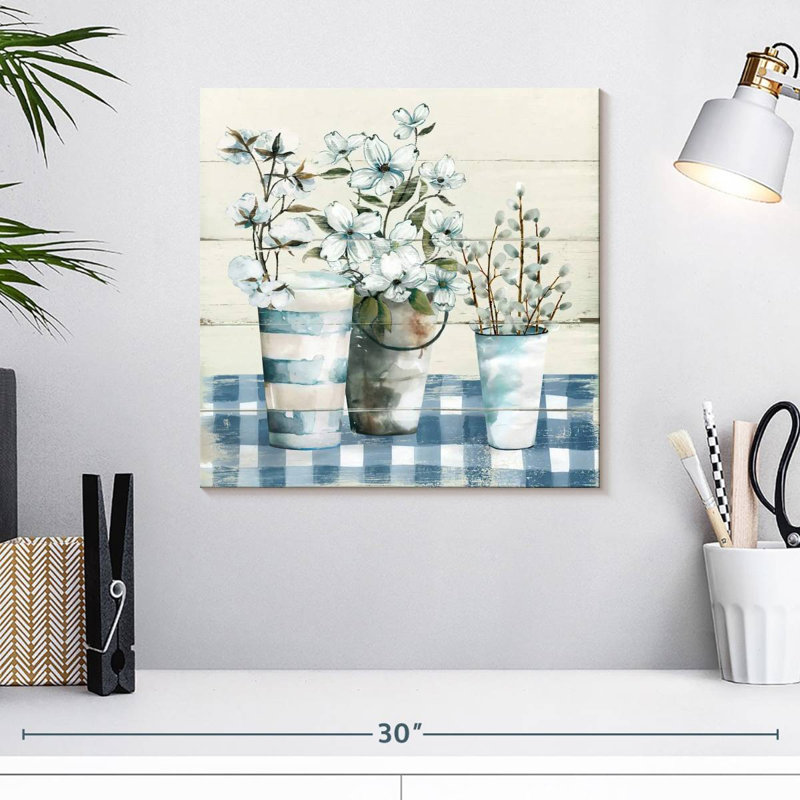 Harnek Gingham Blues, 16" H x 16" W