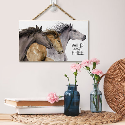Hoof Beats Hanging Wood Wall Sign