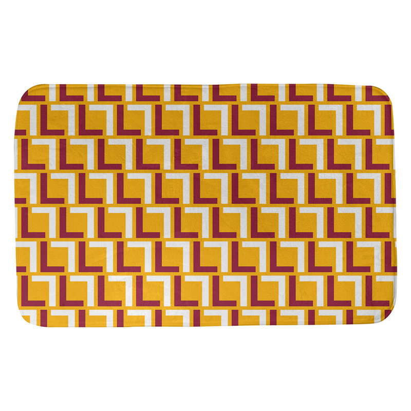 Tapis pour salle de bain Baltimore, l 17 po x L 24 po, Jaune / Rouge / Blanc