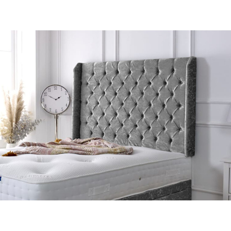 Upholstered Headboard, Grey, Double (4'6)