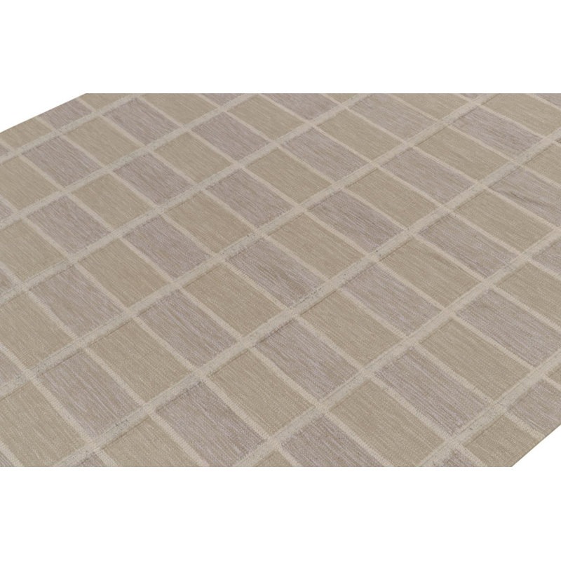 Scandinavian Wool Geometric Area Rug, Rectangle 5' x 8'