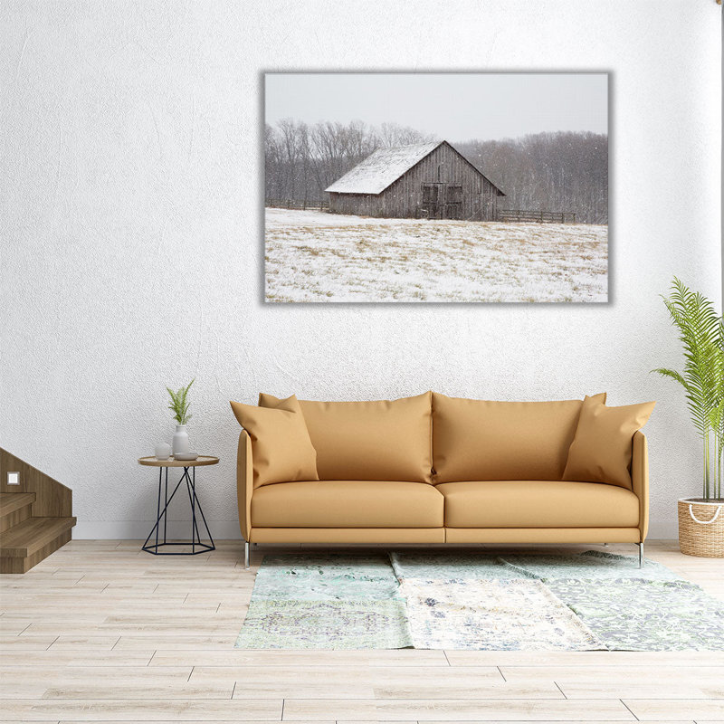 Première neige - reproduction d'art sur toile, H 16 po x l 24 po