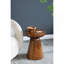 Table d'appoint à piédestal en bois brun