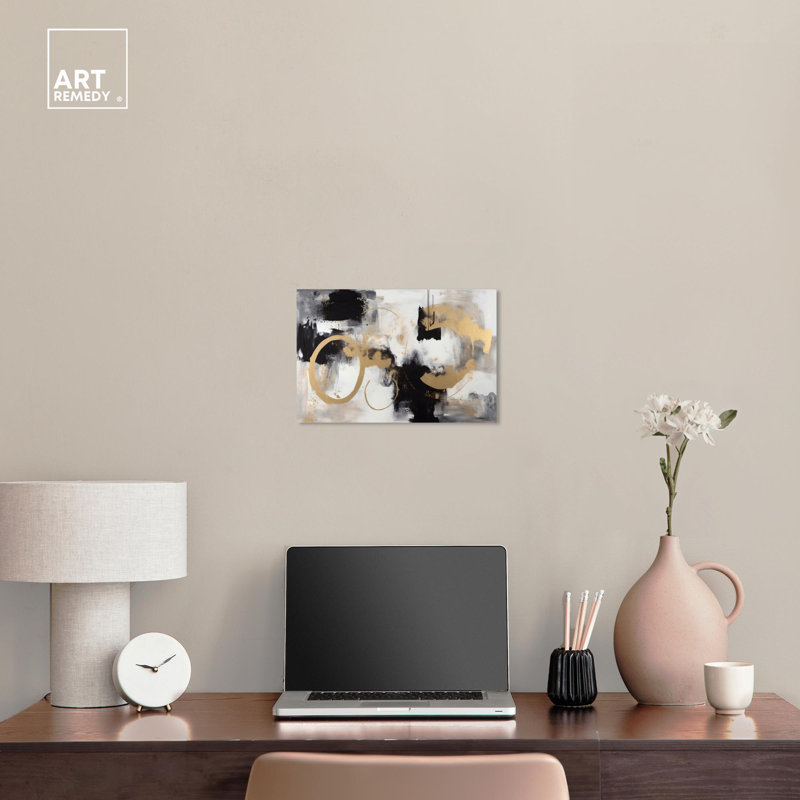 Gold Abstract Bike Canvas Wall Art, 15" x 10"