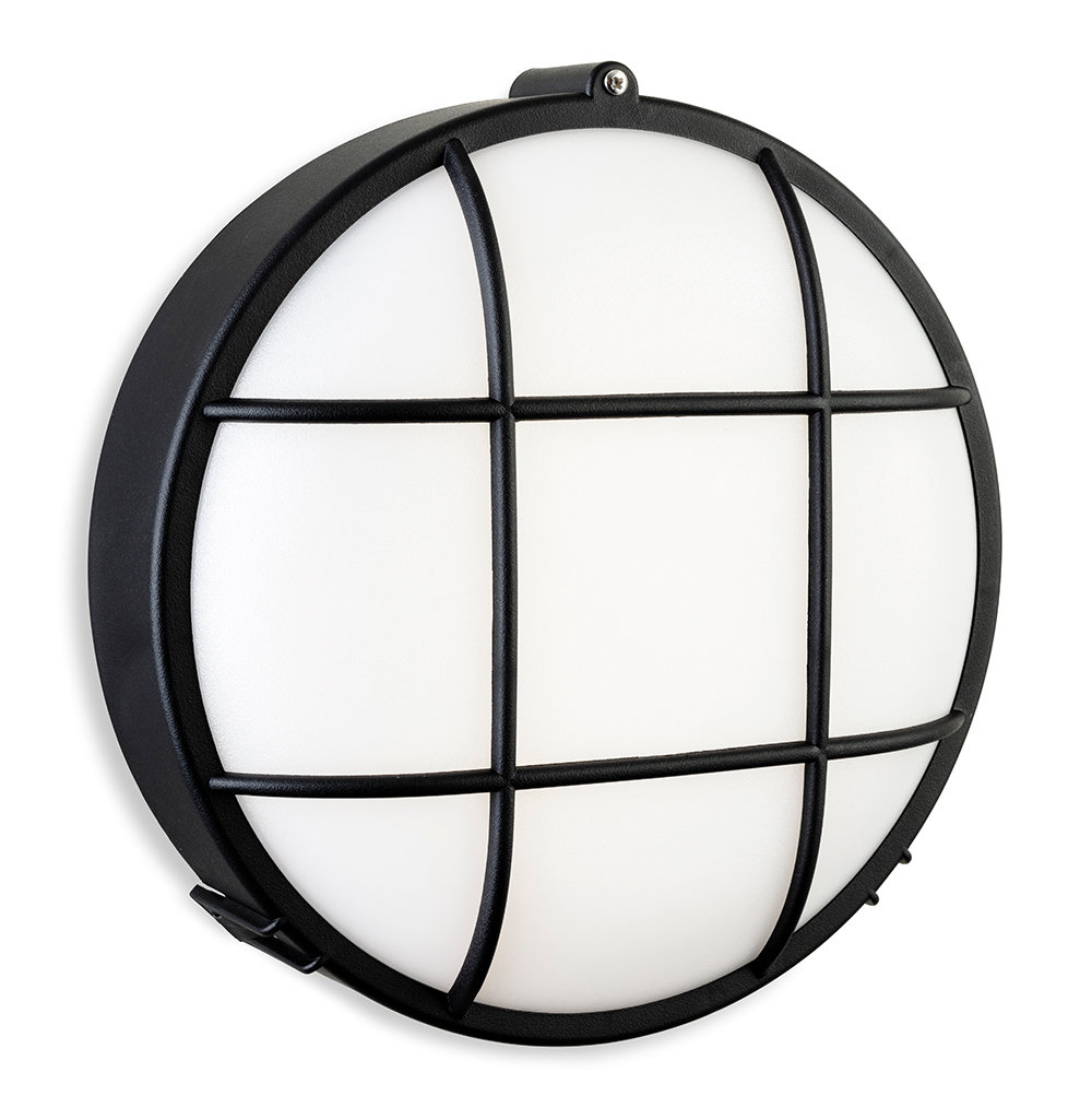 Matte Black 22cm H Integrated LED Outdoor Bulkhead Light