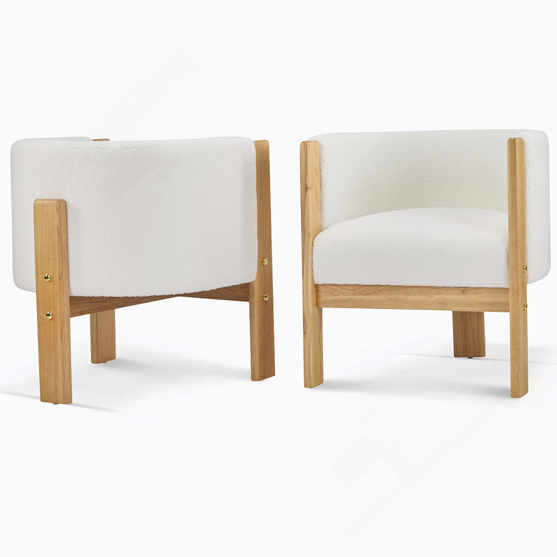Ensemble de 2 chaises de salle à manger rembourrées, chaises à structure en bois, fauteuils modernes pour la salle à manger et le salon