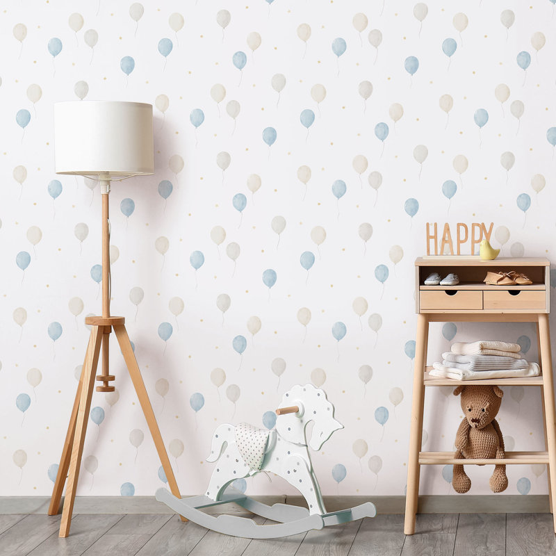 Bambino Collection Floating Balloons Wallpaper Roll, Blue