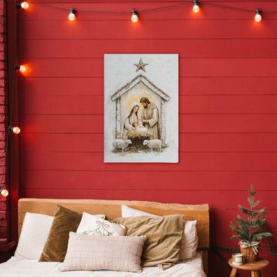 Petits agneaux et toile de la Nativité, design par Petal Prints Design