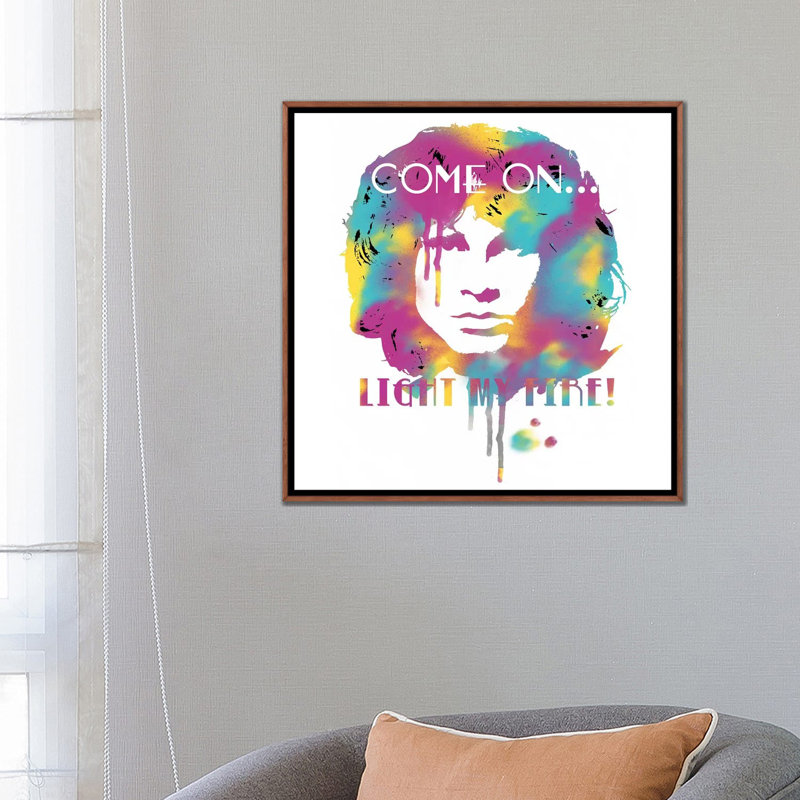 Jim Morrison «Light My Fire Watercolor» - publicité imprimée, H 26 po x l 26 po x P 1,5 po, Aucun mat