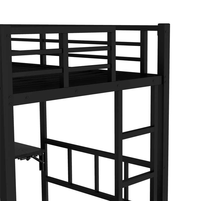 Twin Over Twin Bunk Bed With Built-In Wardrobe, Metal Bunk Bed With Trundle, Foldable Desk, Ladders, Noise-Reduced Design, Black