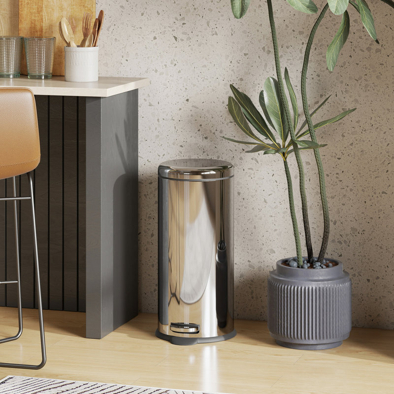 Steel Step On Kitchen Trash Can - 30L