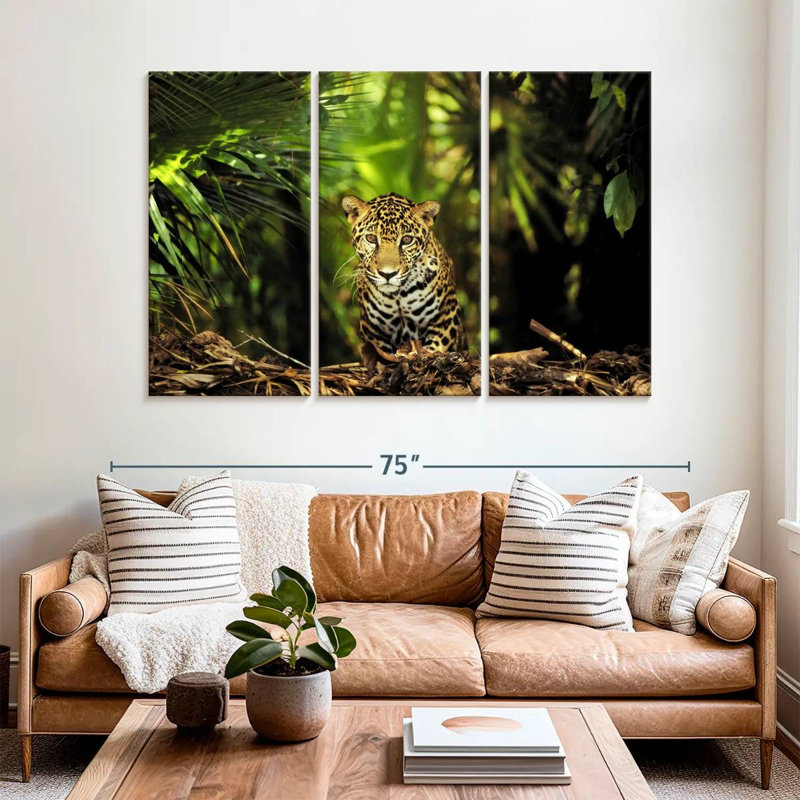 Jaguar de la jungle du Belize Brampt, H 42 po x l 65 po