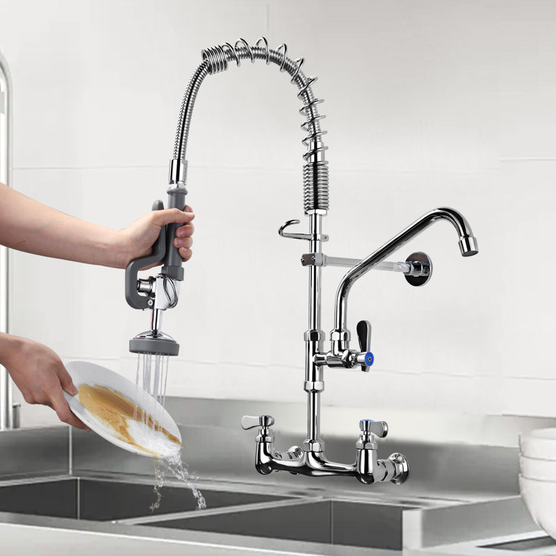 Pre Rinse Sprayer Commercial Sink Sprayer Replacement for Kitchen Sink Faucet, Gray