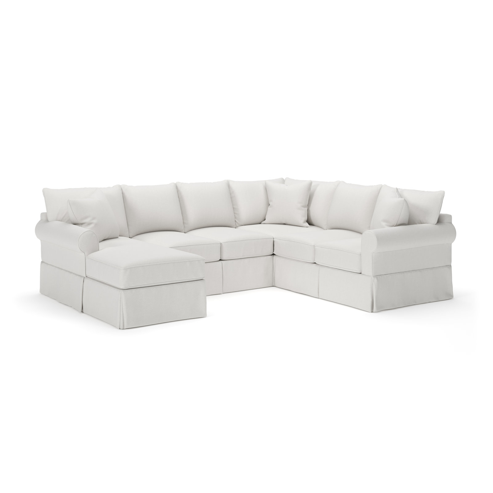 Amari Slipcovered U-Sectional, Left Hand Facing, Macarena Beige