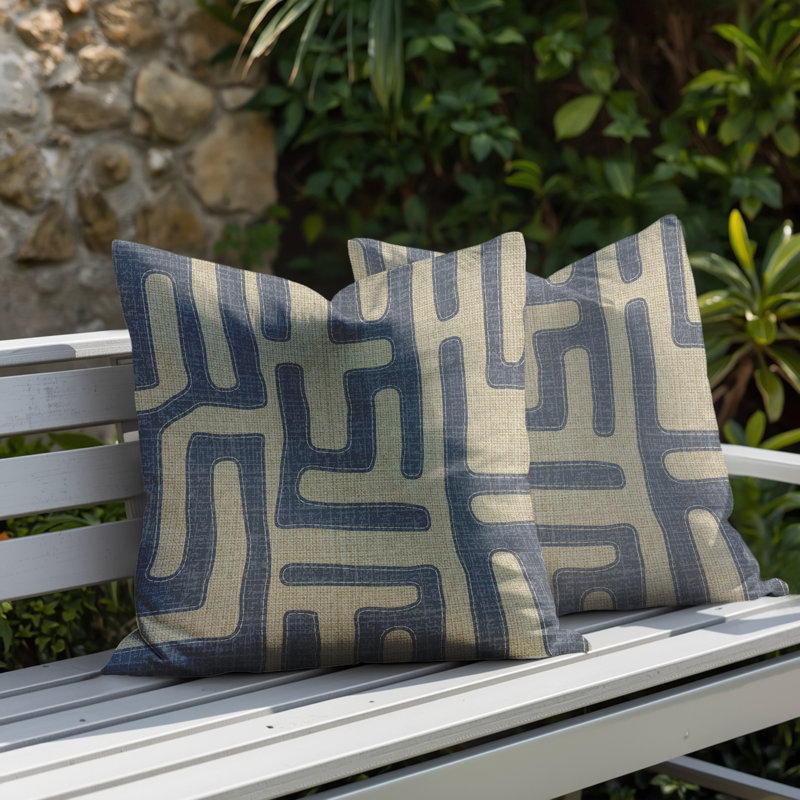 Coussin intérieur / extérieur Tiwa, Gris, 18 x 18
