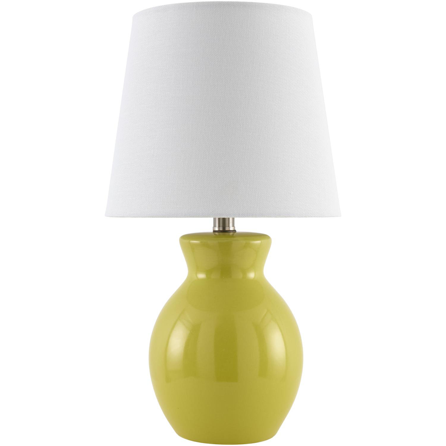 Drum Shade Lamp, Green, 15'' H X 8'' W X 8'' D
