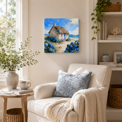 Art mural sur toile Seaside Stone Cottage