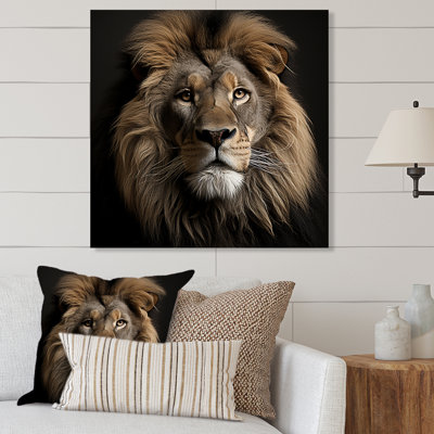Portrait de lion foncé foncé - décoration murale animal lion