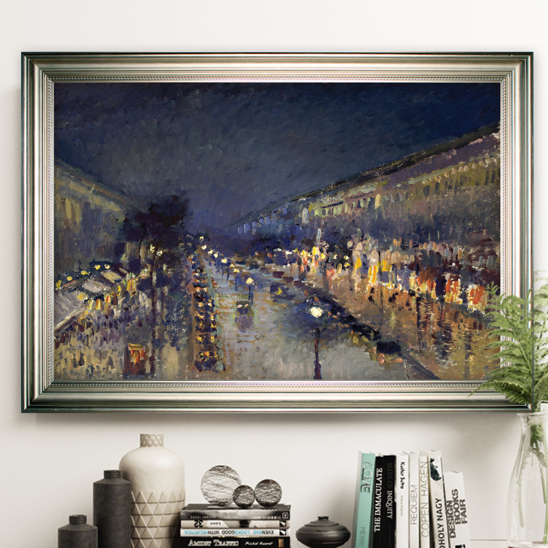 « the boulevard montmart on canvasre », reproduction de peinture à l’huile sur toile encadrée sur toile tendue