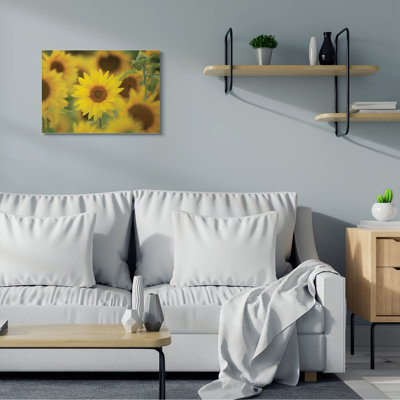 " Yellow Sunflower Nursery Field Directed Focus " by Nancy Crowell