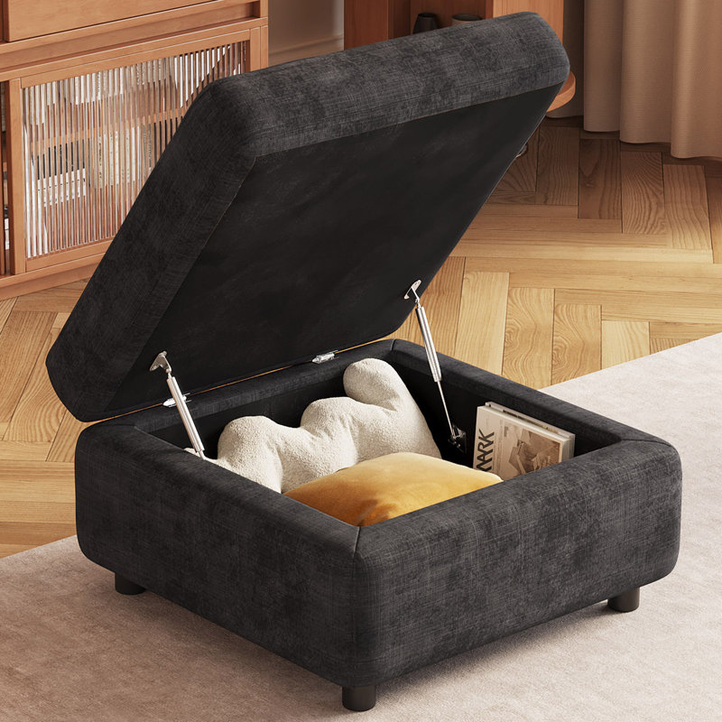 180.6cm Wide Footstool Ottoman, Grey