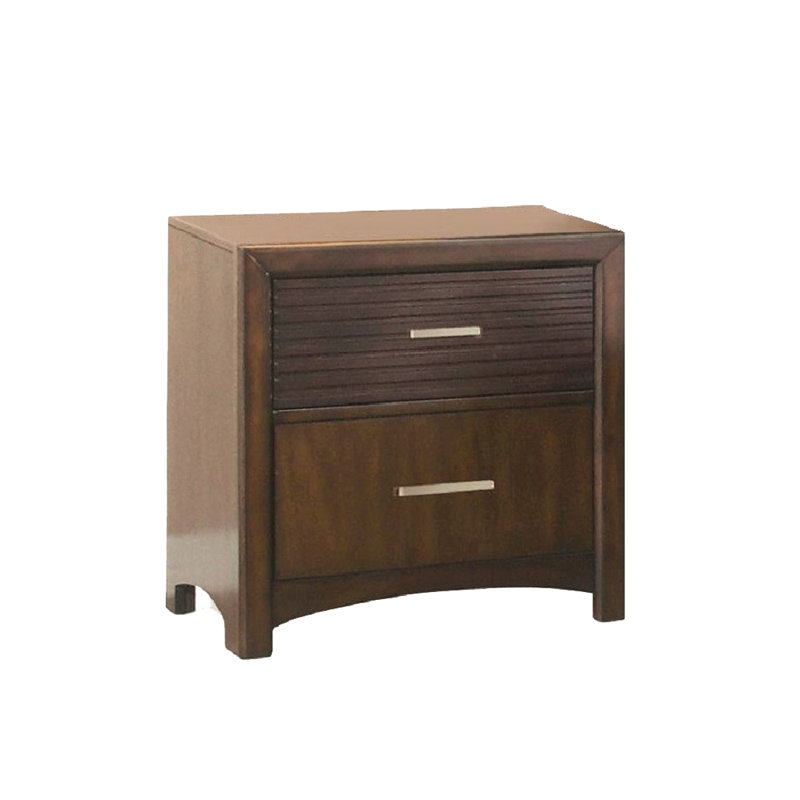 Table de chevet 2 tiroirs en brun Edison