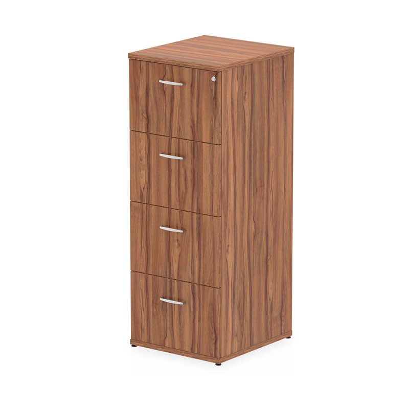 Impulse 50cm Wide 4 -Drawer File Cabinet, Walnut