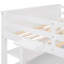 Lit mezzanine blanc avec bureau et tiroir - Rendez votre chambre à coucher plus organisée et élégante en bois massif pleine grandeur-121020286