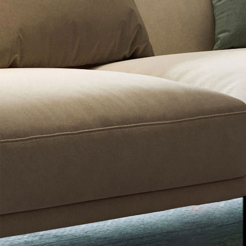 Canapé modulaire 110,24 "beige en coton et lin, 31.89"H x 110.24"L x 42.52"W