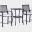 Outsunny 3pcs Patio Bar Set with Soft Cushion, Rattan Wicker Outdoor Furniture Set for Backyards, Lawn, Deck, Poolside