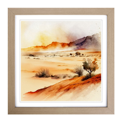 Desert Watercolour - Framed Print