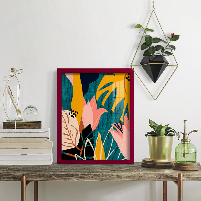 Hoytville Lily Lagoon I, impression encadrée sur papier, H 15 po x l 12 po x P 1 po, Rouge