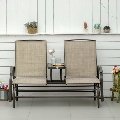 Banc oscillant avec table centrale Outsunny