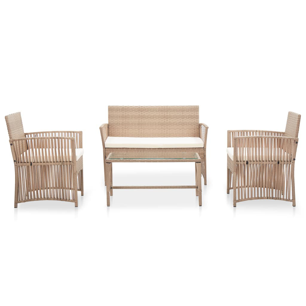 3-Sitzer Lounge-Set Sweetgrove aus Polyrattan mit Polster