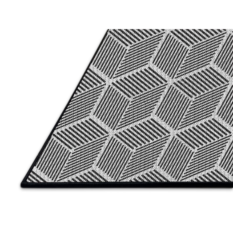 Tapis décoratif gris à motif géométrique, Rectangle 8 pi x 12 pi