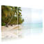 Palmiers, plage tropicale, palmiers, vue sur l'océan, ensemble de 3 impressions sur toile-365076056