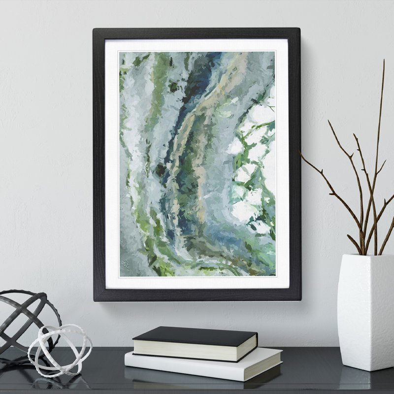 Come Go With Me Abstract - Single Picture Frame Painting, 64cm H x 46cm W x 2cm D, Black Framed