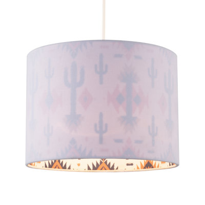 18cm H Linen Drum Lamp Shade ( Screw On ) in White