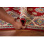 Tapis rouge Kazak à motif géométrique rouge 5 x 7