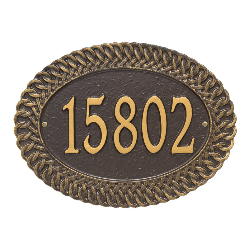 1-Line Wall Address Plaque, Bronze/Gold, Yes