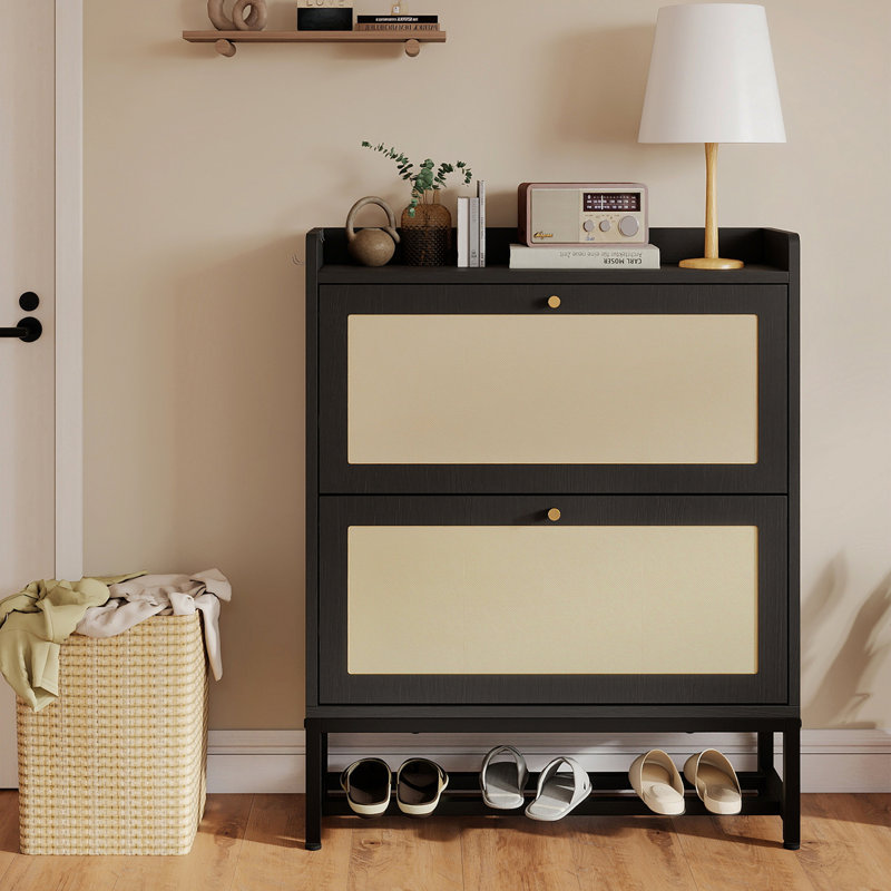 Armoire de rangement pour chaussures Slim, Noir