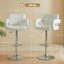 Swivel Upholstered Adjustable Height Counter Stool with Metal Frame-1624013732